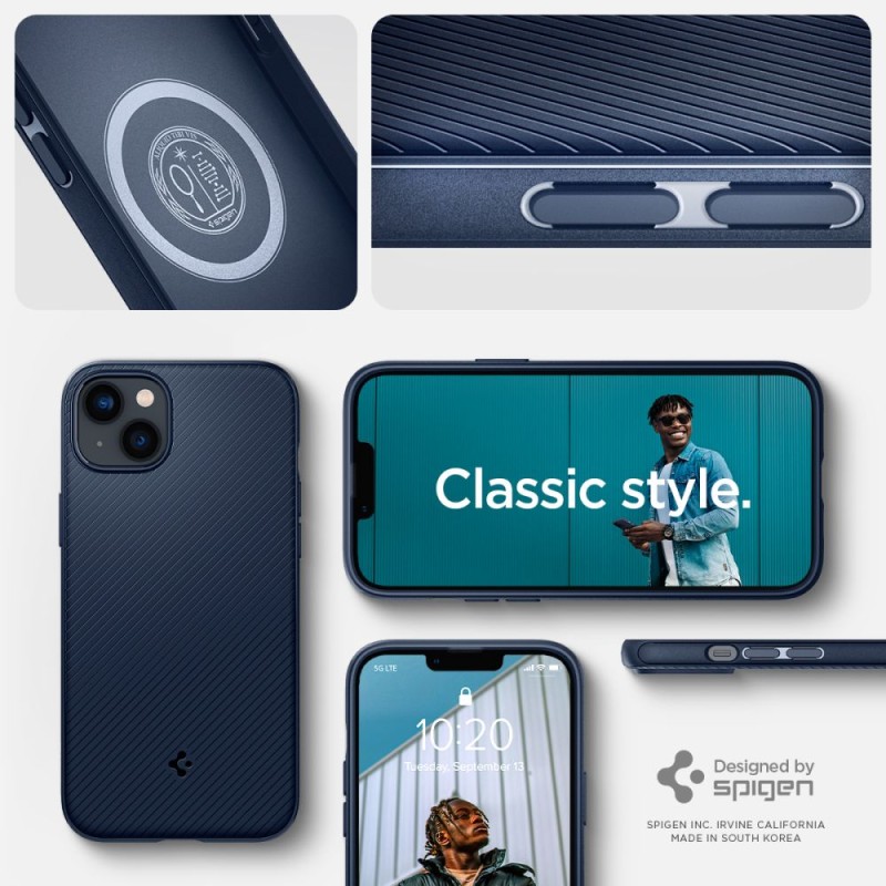 Spigen Mag Armor Magsafe кейс за iPhone 14 Plus / 15 Plus Navy Blue - Spigen Mag Armor Magsafe кейс за iPhone 14 Plus / 15 Plus Navy Blue - 8809811864328-ACS04919