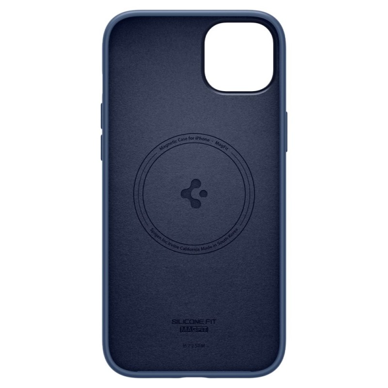 Spigen Silicone Fit MagSafe силиконов калъф за iPhone 14 Plus / 15 Plus Navy Blue - 8809811864342-ACS04921
