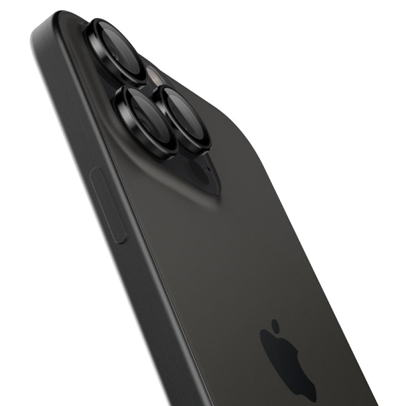 Spigen Optik Pro GLAS.TR „EZ FIT” – защитна стъклена протекция за камера 2 бр. за iPhone 14 Pro / Pro Max, iPhone 15 Pro / Pro Max, iPhone 16 Pro / Pro Max, iPhone 17 Pro / Pro Max (черна) - 8809811866407-AGL05205