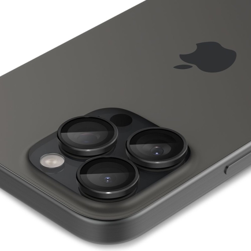 Spigen Optik Pro GLAS.TR „EZ FIT” – защитна стъклена протекция за камера 2 бр. за iPhone 14 Pro / Pro Max, iPhone 15 Pro / Pro Max, iPhone 16 Pro / Pro Max, iPhone 17 Pro / Pro Max (черна) - 8809811866407-AGL05205