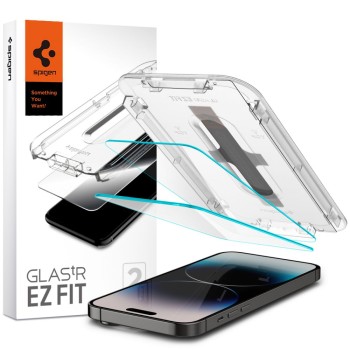 Spigen Glas.TR „EZ Fit” – закалено стъкло 2x за iPhone 14 Pro (Clear)