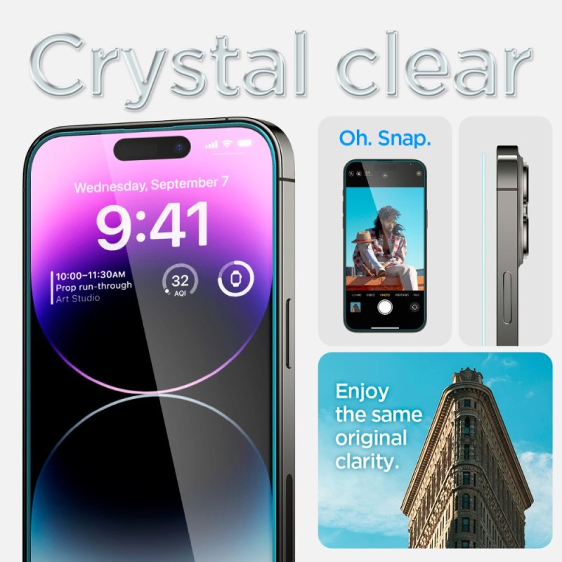 Spigen Glas.TR „EZ Fit” – закалено стъкло 2x за iPhone 14 Pro (Clear) - Spigen Glas.TR „EZ Fit” – закалено стъкло 2x за iPhone 14 Pro (Clear) - 8809811866483-AGL05214