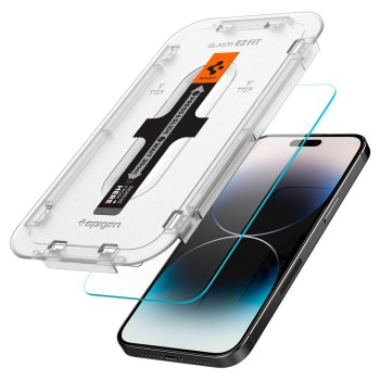 Spigen Glas.TR „EZ Fit” – закалено стъкло 2x за iPhone 14 Pro (Clear) Spigen Glas.TR „EZ Fit” – закалено стъкло 2x за iPhone 14 Pro (Clear)