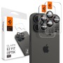 Spigen Optik Pro L-Series „EZ Fit” протектор за камери от закалено стъкло 9H (2 броя) за iPhone 14 Pro/Max, 15 Pro/Max, 16 Pro/16 Max, 17 Pro/17 Max – черен/червен