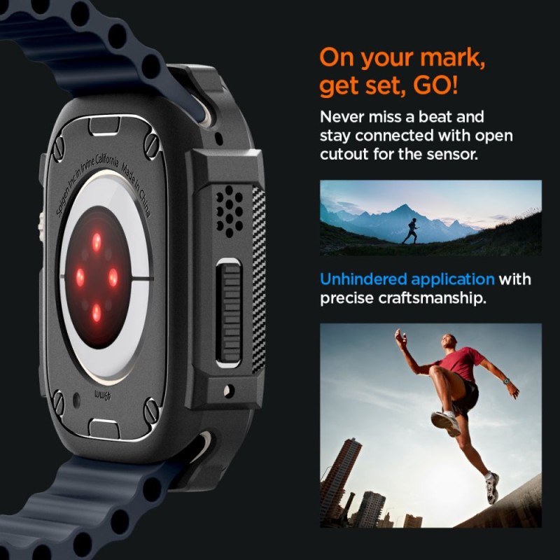 SPIGEN Rugged Armor за Apple Watch Ultra 1 / 2 / 3 / 4 (49 мм) Matte Black
