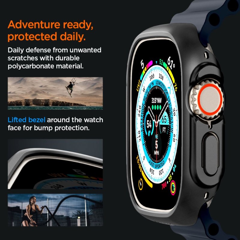 SPIGEN THIN FIT за Apple Watch ULTRA 1 / 2 / 3 (49 мм) Черен - 8809811868777-ACS05458