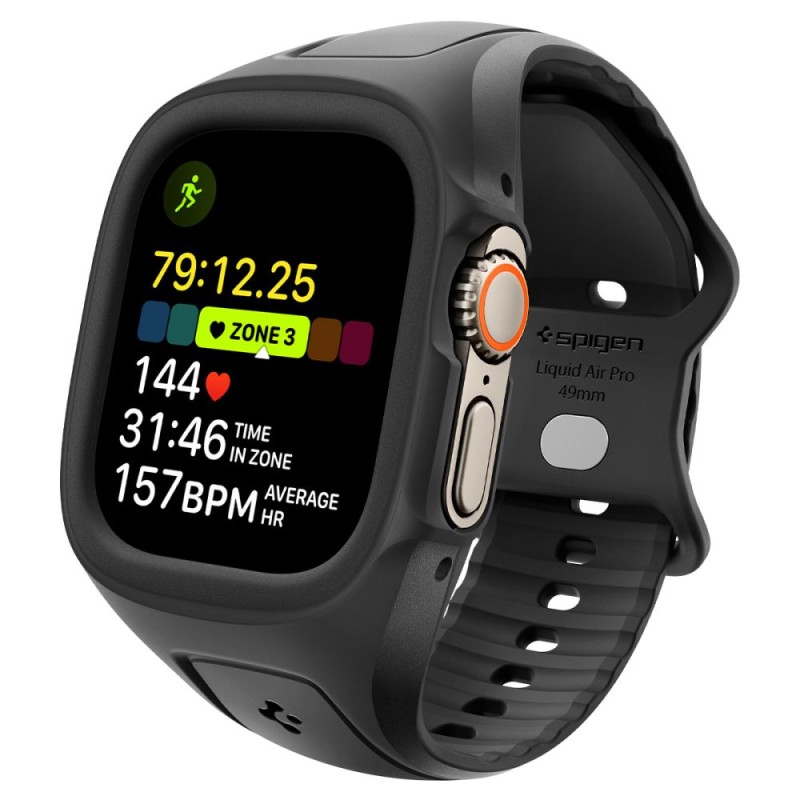 Spigen Liquid Air 'Pro' каишка с кутия за Apple Watch Ultra 1/2/3/4 (49 мм) Black