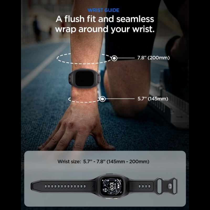 Spigen Liquid Air 'Pro' каишка с кутия за Apple Watch Ultra 1/2/3/4 (49 мм) Black