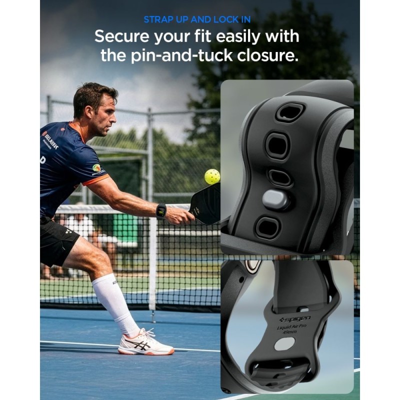 Spigen Liquid Air 'Pro' каишка с кутия за Apple Watch Ultra 1/2/3/4 (49 мм) Black