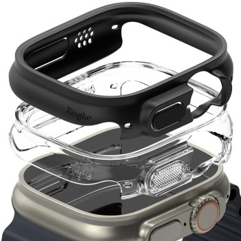 Ringke Slim 2-пак за Apple Watch Ultra 1/2/3 (49 мм) – прозрачен & матово черен