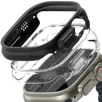 Ringke Slim 2-пак за Apple Watch Ultra 1/2/3 (49 мм) – прозрачен & матово черен