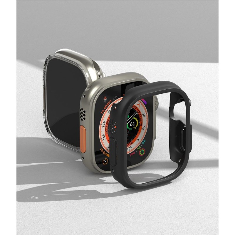 Ringke Slim 2-пак за Apple Watch Ultra 1/2/3 (49 мм) – прозрачен & матово черен - Ringke Slim 2-пак за Apple Watch Ultra 1/2/3 (49 мм) – прозрачен & матово черен - 8809881268873