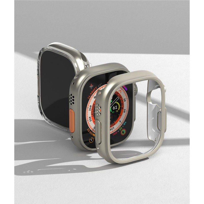RINGKE SLIM 2-PACK за Apple Watch ULTRA 1/2/3 (49 мм) Clear & Titanium Grey - 8809881269023