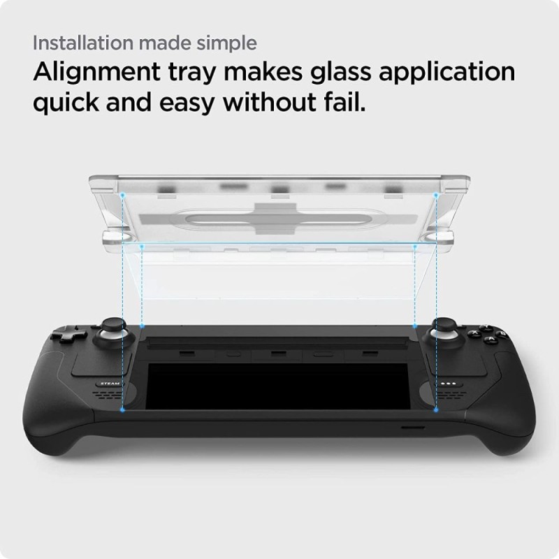 Spigen Glas.TR EZ Fit закалено стъкло за Steam Deck / OLED (прозрачно), 173x106mm - 8809896740074-AGL05600