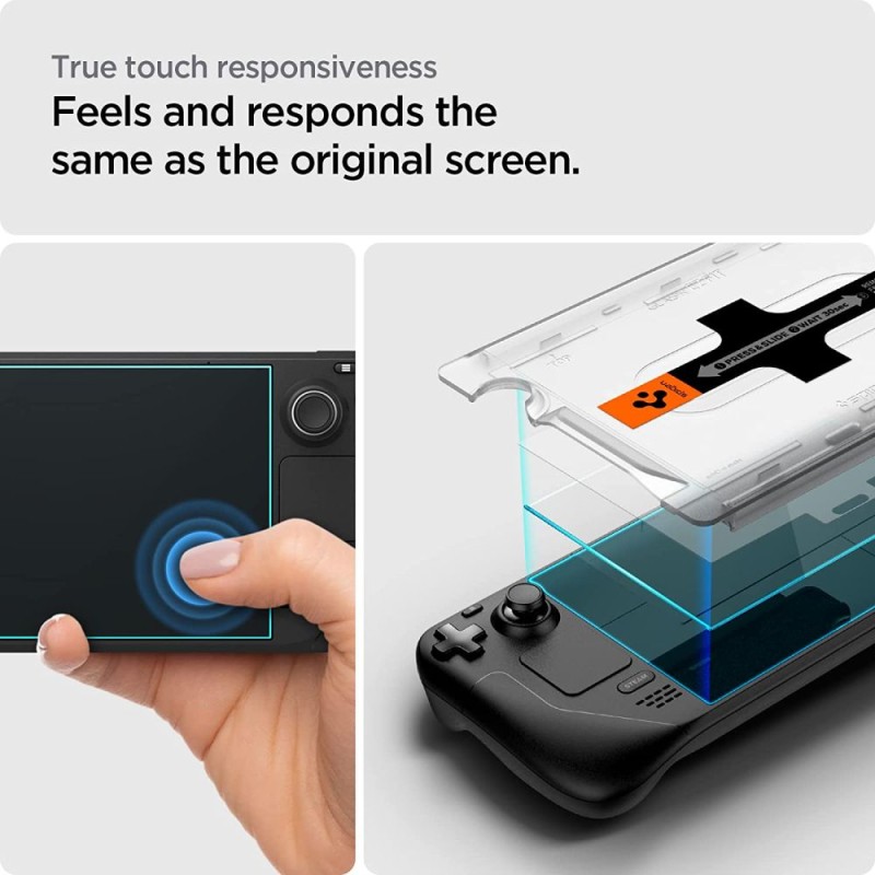 Spigen Glas.TR EZ Fit закалено стъкло за Steam Deck / OLED (прозрачно), 173x106mm - 8809896740074-AGL05600