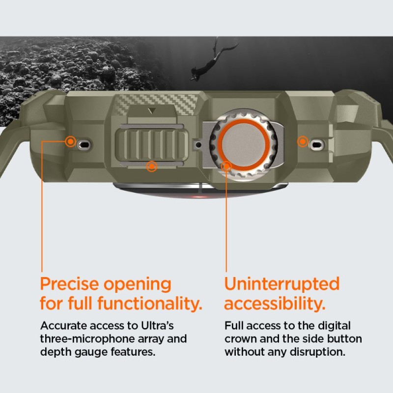 Spigen Rugged Armor “Pro” за Apple Watch Ultra 1/2/3/4 (49 мм) Vintage Khaki Spigen Rugged Armor “Pro” за Apple Watch Ultra 1/2/3/4 (49 мм) Vintage Khaki