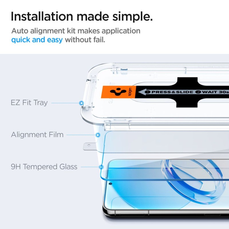 Spigen Glas.TR „EZ Fit” – закалено стъкло 2 броя за Samsung Galaxy S23 (clear) - 8809896743143-AGL05958