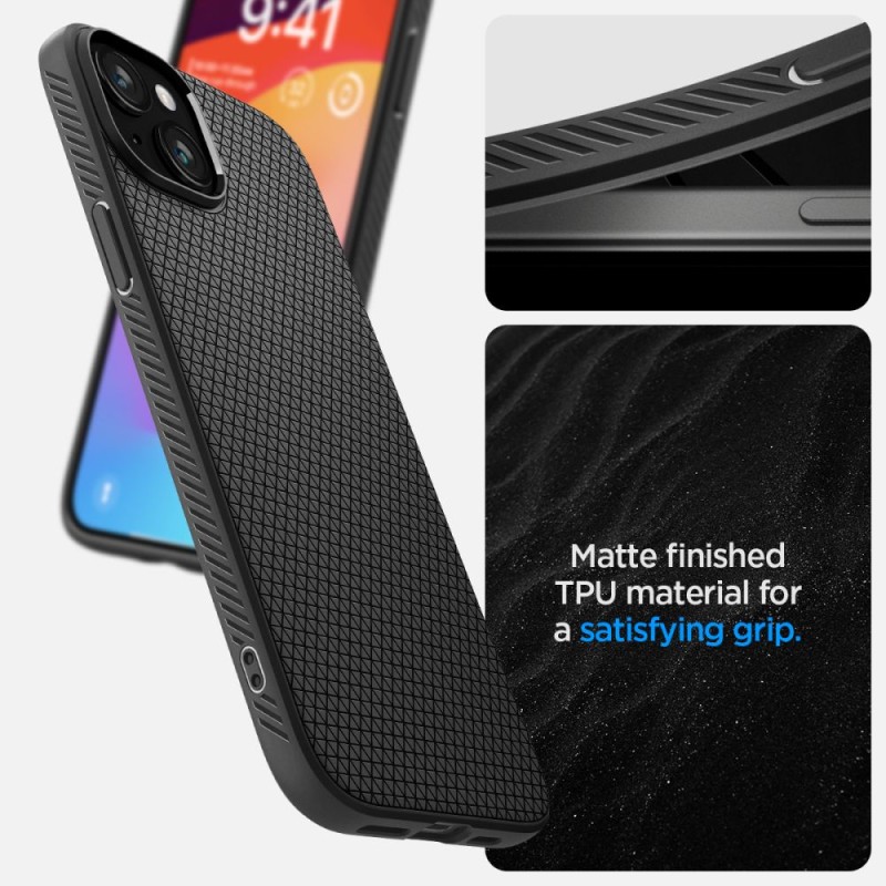 SPIGEN Liquid Air за iPhone 15 Plus матово черно - SPIGEN Liquid Air за iPhone 15 Plus матово черно - 8809896749893-ACS06650