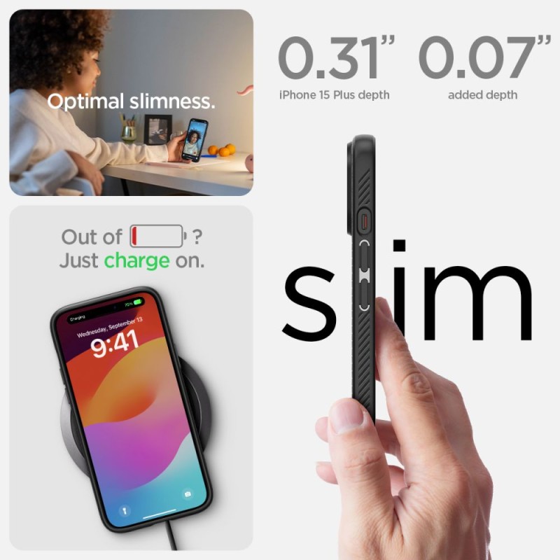 SPIGEN Liquid Air за iPhone 15 Plus матово черно - SPIGEN Liquid Air за iPhone 15 Plus матово черно - 8809896749893-ACS06650