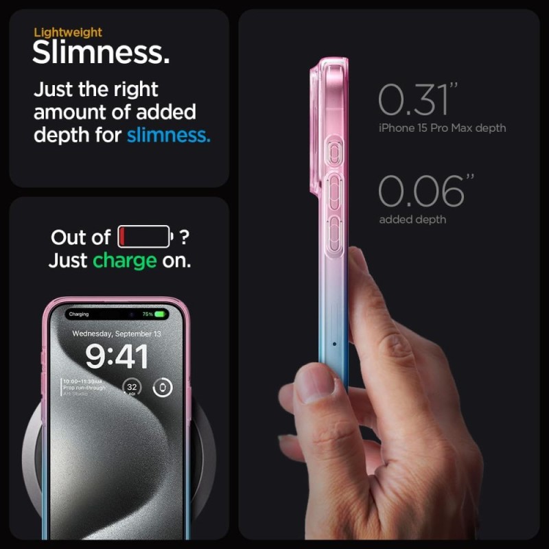 Spigen Liquid Crystal iPhone 15 Pro Gradation Pink (тънък защитен кейс) - 8809896750318-ACS06700