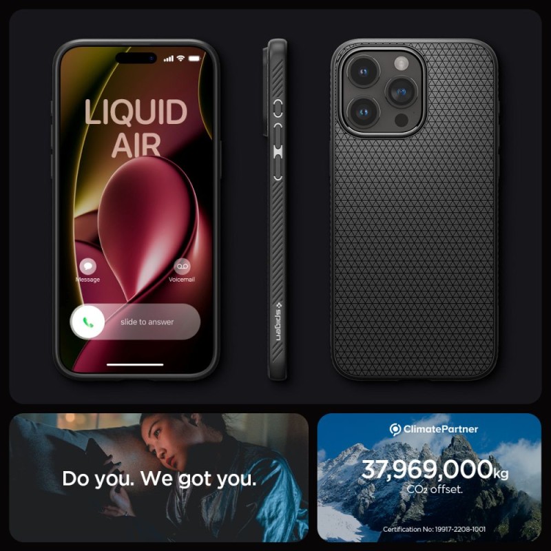 Spigen Liquid Air за iPhone 15 Pro, матово черно - Spigen Liquid Air за iPhone 15 Pro, матово черно - 8809896750356-ACS06704