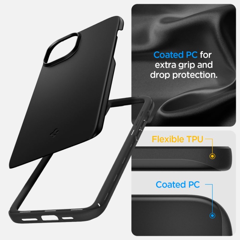 SPIGEN Thin Fit iPhone 15 Черен - SPIGEN Thin Fit iPhone 15 Черен - 8809896750974-ACS06776