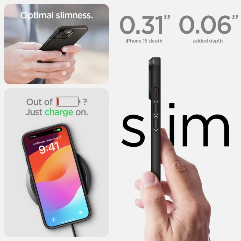 SPIGEN Thin Fit iPhone 15 Черен - SPIGEN Thin Fit iPhone 15 Черен - 8809896750974-ACS06776