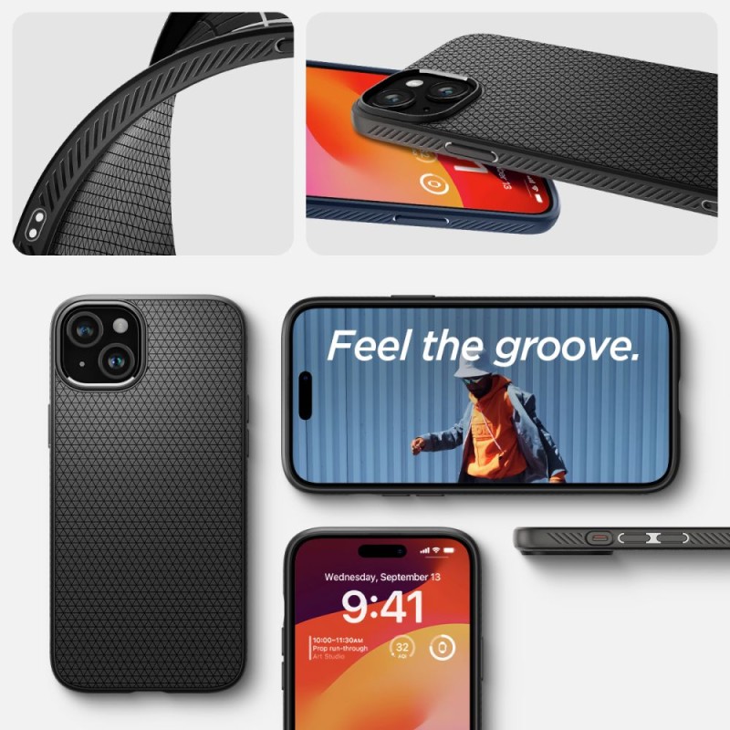 Spigen Liquid Air за iPhone 15 матово черно - Spigen Liquid Air за iPhone 15 матово черно - 8809896751117-ACS06790