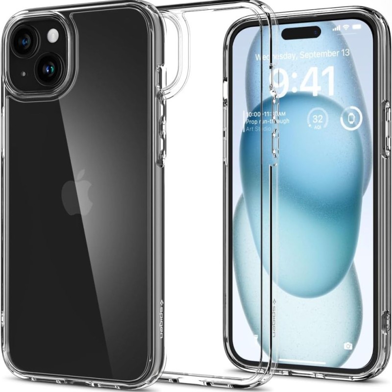 Spigen Ultra Hybrid за iPhone 15 Crystal Clear (SKU: 8809896751148-ACS06793) - Spigen Ultra Hybrid за iPhone 15 Crystal Clear (SKU: 8809896751148-ACS06793) - 8809896751148-ACS06793