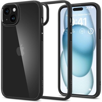 Spigen Ultra Hybrid за iPhone 15 (матово черно)