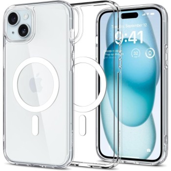 SPIGEN ULTRA HYBRID MagSafe кейс за iPhone 15 (бял)
