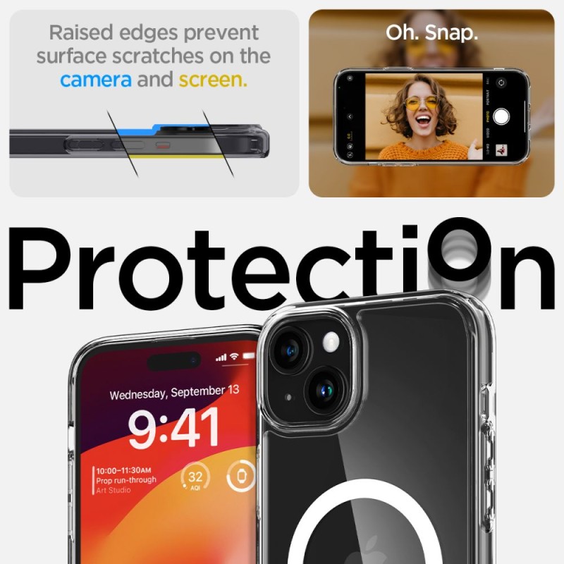 SPIGEN ULTRA HYBRID MagSafe кейс за iPhone 15 (бял) - SPIGEN ULTRA HYBRID MagSafe кейс за iPhone 15 (бял) - 8809896751230-ACS06802