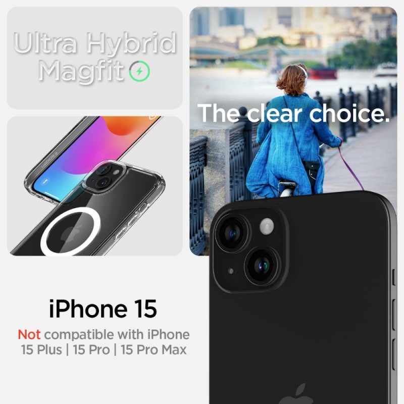 SPIGEN ULTRA HYBRID MagSafe кейс за iPhone 15 (бял) - SPIGEN ULTRA HYBRID MagSafe кейс за iPhone 15 (бял) - 8809896751230-ACS06802