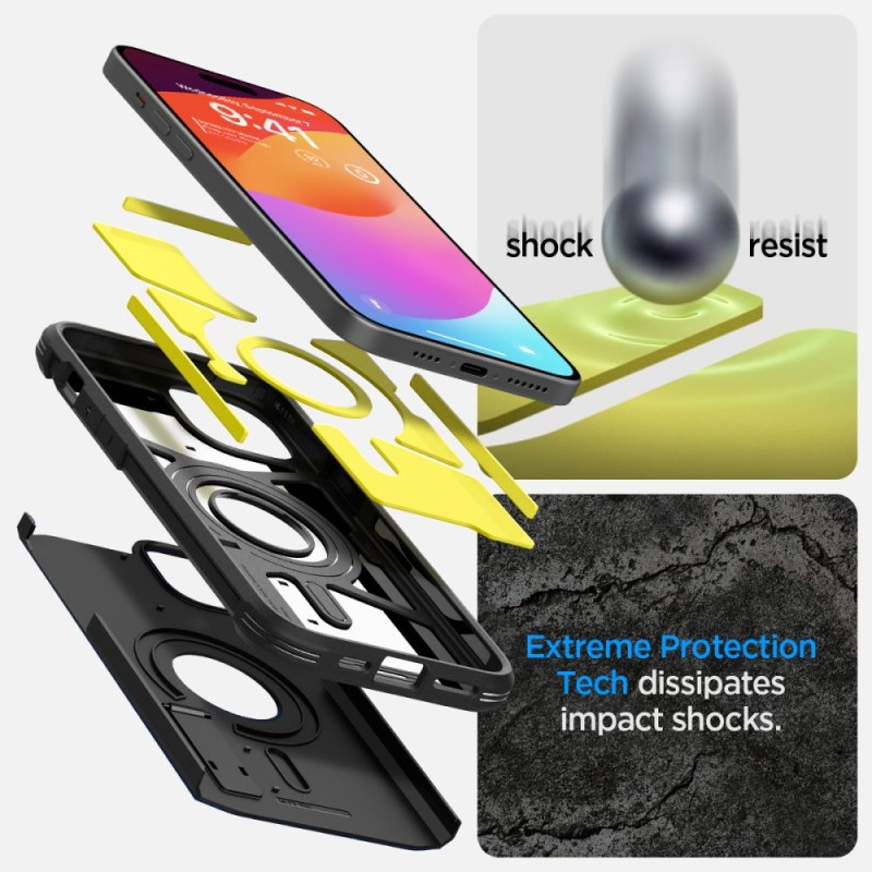 SPIGEN TOUGH ARMOR MAGSAFE калъф за iPhone 15 (черен) - SPIGEN TOUGH ARMOR MAGSAFE калъф за iPhone 15 (черен) - 8809896751322-ACS06811