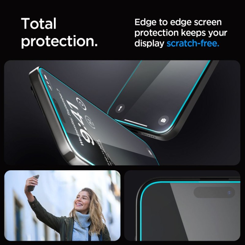 Spigen Glas.TR EZ Fit закалено стъкло за iPhone 15 Pro Max (2 бр.) Clear - Spigen Glas.TR EZ Fit закалено стъкло за iPhone 15 Pro Max (2 бр.) Clear - 8809896751964-AGL06872