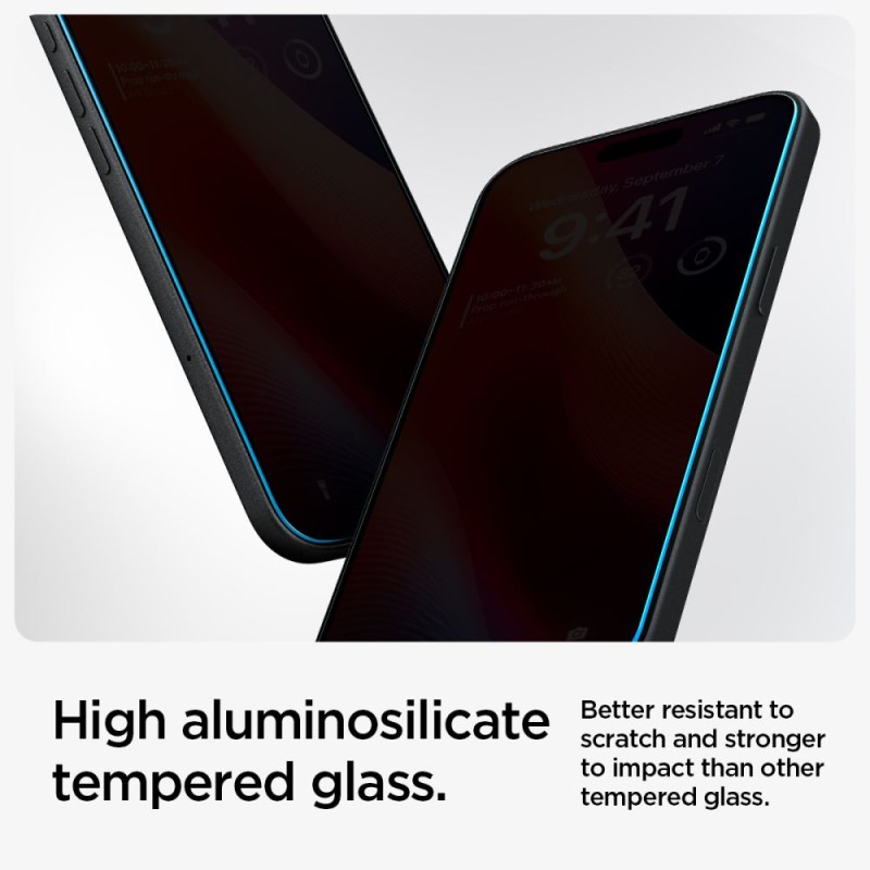 Spigen Glas.TR „EZ Fit” 2-pack закалено стъкло Privacy за iPhone 15 / 16 (SKU: 8809896752268-AGL06905) - Spigen Glas.TR „EZ Fit” 2-pack закалено стъкло Privacy за iPhone 15 / 16 (SKU: 8809896752268-AGL06905) - 8809896752268-AGL06905