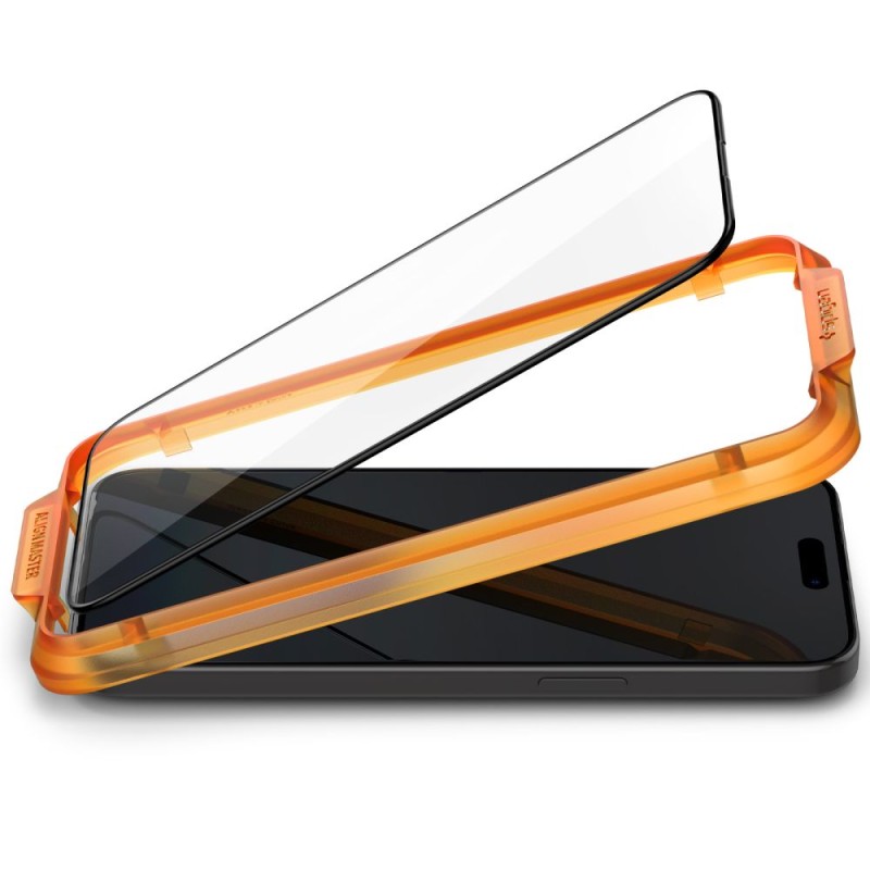 Spigen ALM Glass FC AlignMaster – закалено стъкло за iPhone 15 (2 броя), черно - Spigen ALM Glass FC AlignMaster – закалено стъкло за iPhone 15 (2 броя), черно - 8809896752275-AGL06906