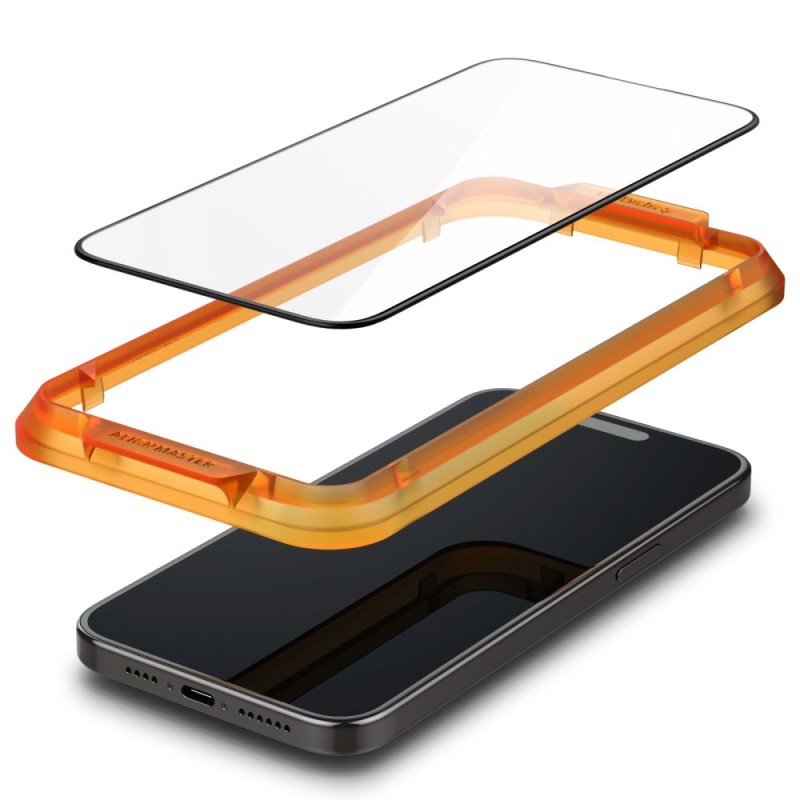 Spigen ALM Glass FC AlignMaster – закалено стъкло за iPhone 15 (2 броя), черно - Spigen ALM Glass FC AlignMaster – закалено стъкло за iPhone 15 (2 броя), черно - 8809896752275-AGL06906