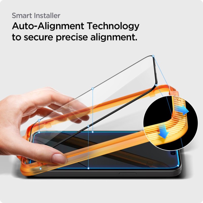 Spigen ALM Glass FC AlignMaster – закалено стъкло за iPhone 15 (2 броя), черно - Spigen ALM Glass FC AlignMaster – закалено стъкло за iPhone 15 (2 броя), черно - 8809896752275-AGL06906