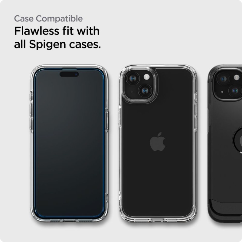 Spigen ALM Glass FC AlignMaster – закалено стъкло за iPhone 15 (2 броя), черно - Spigen ALM Glass FC AlignMaster – закалено стъкло за iPhone 15 (2 броя), черно - 8809896752275-AGL06906