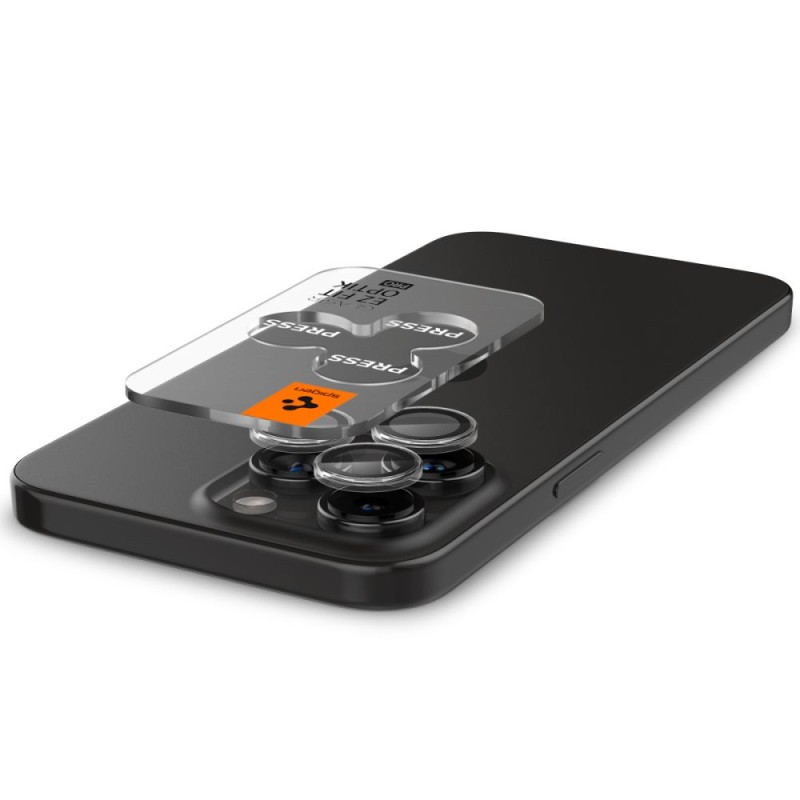 Spigen Optik Pro Glass.TR „EZ FIT” Защитно стъкло за камера (2 бр.) за iPhone 14 Pro/15 Pro/16 Pro/17 Pro – Crystal Clear - Spigen Optik Pro Glass.TR „EZ FIT” Защитно стъкло за камера (2 бр.) за iPhone 14 Pro/15 Pro/16 Pro/17 Pro – Crystal Clear - 8809896752343-AGL06914