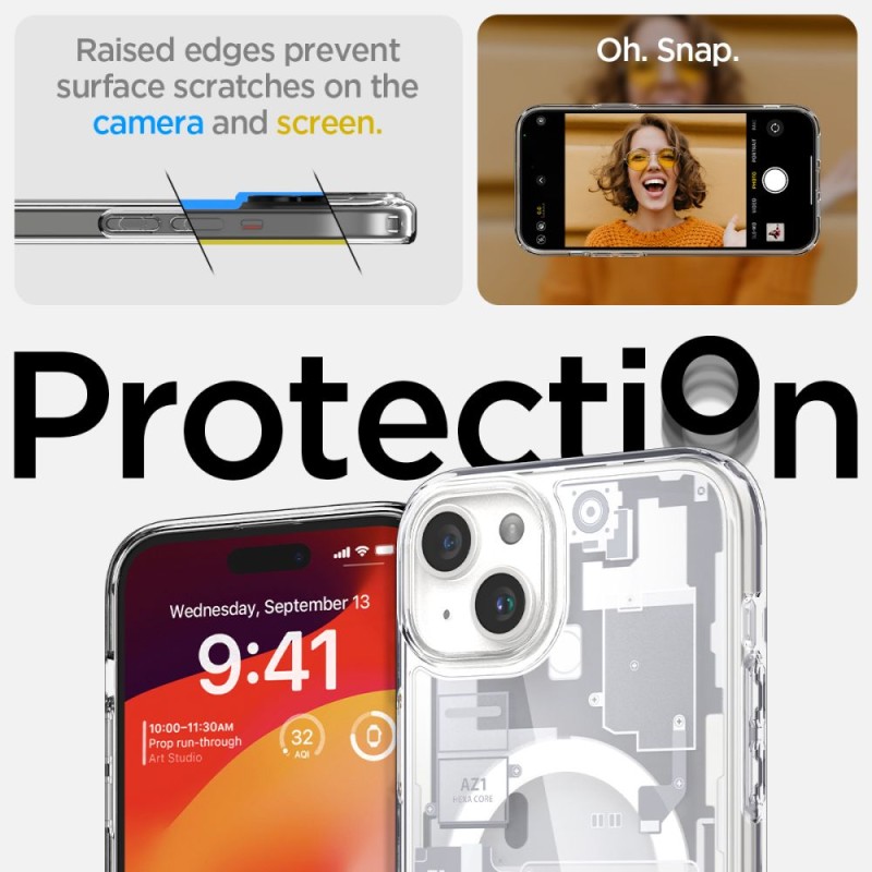 SPIGEN ULTRA HYBRID MagSafe iPhone 15 Plus Zero One White (ACS07035) - 8809896753579-ACS07035