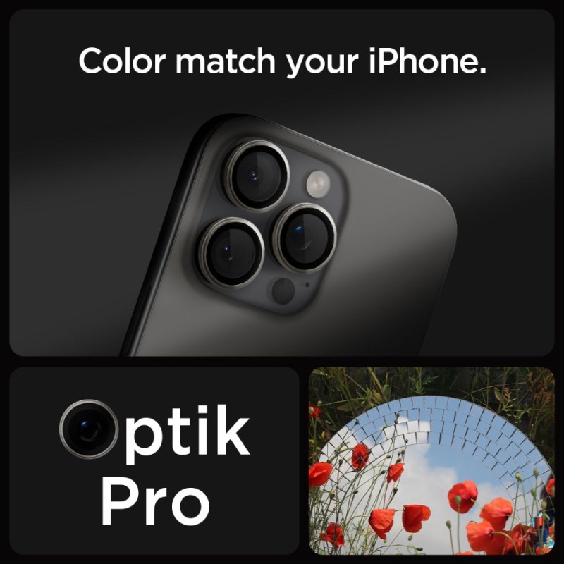Spigen Optik Pro Glass „Ez Fit” защита за камера (2 бр.) за iPhone 14 Pro / 14 Pro Max / 15 Pro / 15 Pro Max / 16 Pro / 16 Pro Max / 17 Pro / 17 Pro Max Natural Titanium - Spigen Optik Pro Glass „Ez Fit” защита за камера (2 бр.) за iPhone 14 Pro / 14 Pro Max / 15 Pro / 15 Pro Max / 16 Pro / 16 Pro Max / 17 Pro / 17 Pro Max Natural Titanium - 8809971220545-AGL07163