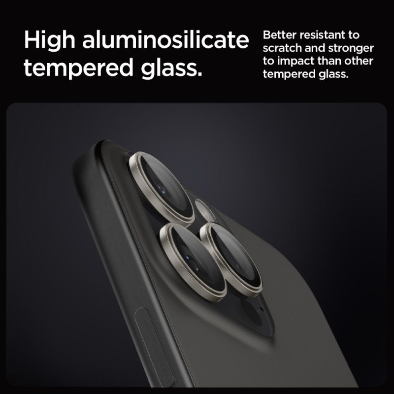Spigen Optik Pro Glass „Ez Fit” защита за камера (2 бр.) за iPhone 14 Pro / 14 Pro Max / 15 Pro / 15 Pro Max / 16 Pro / 16 Pro Max / 17 Pro / 17 Pro Max Natural Titanium - Spigen Optik Pro Glass „Ez Fit” защита за камера (2 бр.) за iPhone 14 Pro / 14 Pro Max / 15 Pro / 15 Pro Max / 16 Pro / 16 Pro Max / 17 Pro / 17 Pro Max Natural Titanium - 8809971220545-AGL07163