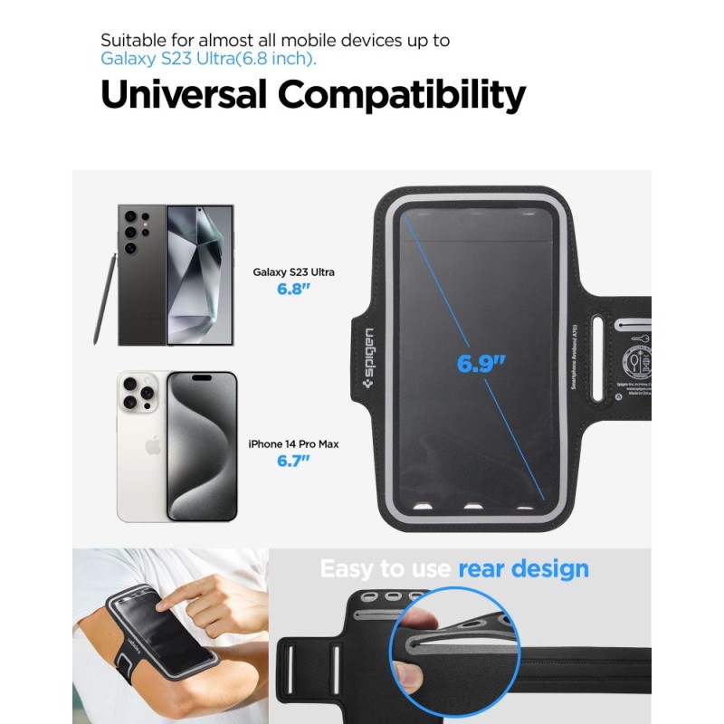 SPIGEN A703 Dynamic Shield Armband, черен - SPIGEN A703 Dynamic Shield Armband, черен - 8809971220767-AMP07187