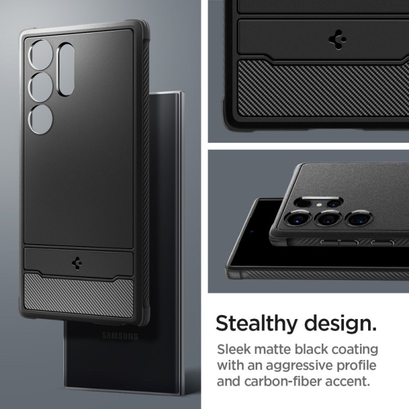 Spigen Rugged Armor за Samsung Galaxy S24 Ultra Matte Black - Spigen Rugged Armor за Samsung Galaxy S24 Ultra Matte Black - 8809971221719-ACS07286
