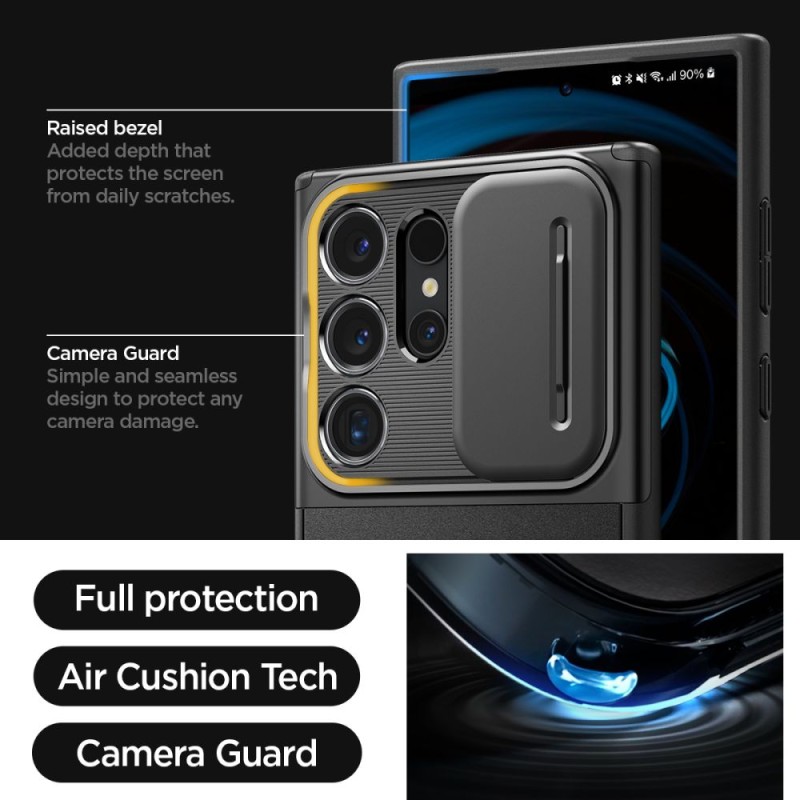 Spigen Optik Armor за Galaxy S24 Ultra, Black (ACS07313) - 8809971221986-ACS07313