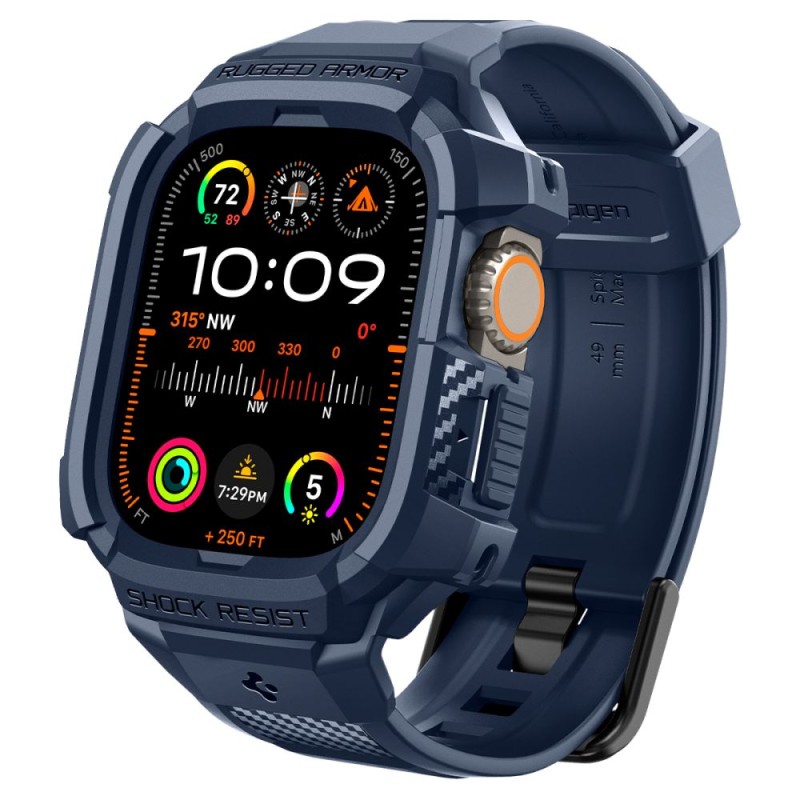 Spigen Rugged Armor „Pro” каишка с корпус за Apple Watch Ultra 1/2/3/4 (49 мм) Navy Blue Spigen Rugged Armor „Pro” каишка с корпус за Apple Watch Ultra 1/2/3/4 (49 мм) Navy Blue