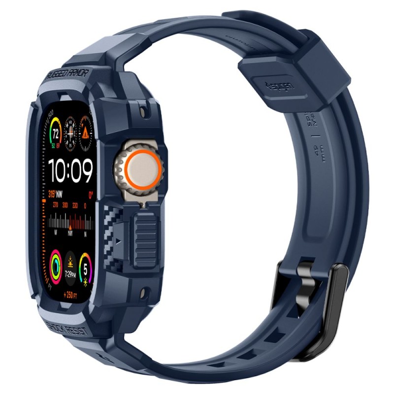 Spigen Rugged Armor „Pro” каишка с корпус за Apple Watch Ultra 1/2/3/4 (49 мм) Navy Blue Spigen Rugged Armor „Pro” каишка с корпус за Apple Watch Ultra 1/2/3/4 (49 мм) Navy Blue