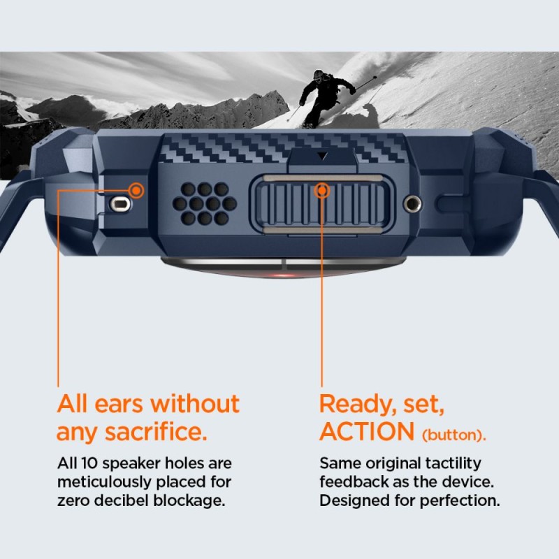 Spigen Rugged Armor „Pro” каишка с корпус за Apple Watch Ultra 1/2/3/4 (49 мм) Navy Blue Spigen Rugged Armor „Pro” каишка с корпус за Apple Watch Ultra 1/2/3/4 (49 мм) Navy Blue